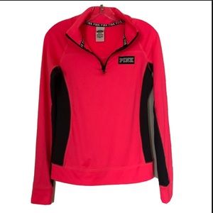Pink Victoria Secret Ultimate Jacket Top XS Hot Pink & charcoal Gray